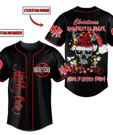 Custom Christmas Skull Baseball Jersey - Personalized Name & Number - Perfect Holiday Gift!
