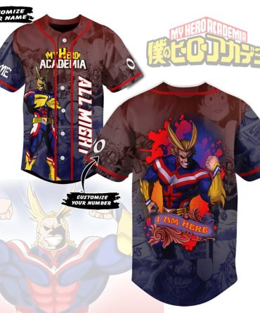 Custom All Might Baseball Jersey - My Hero Academia Anime Fan Gear - Personalize Name & Number!