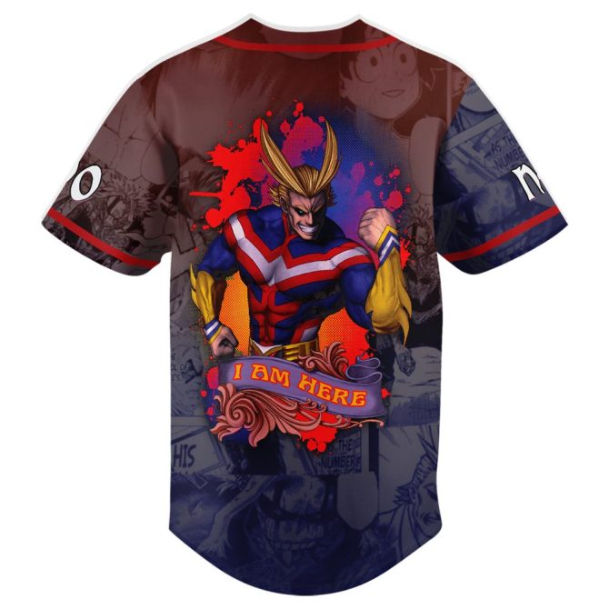 Custom All Might Baseball Jersey - My Hero Academia Anime Fan Gear - Personalize Name & Number! - Image 3