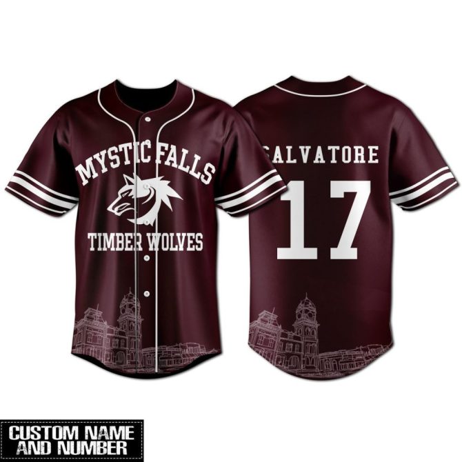 Customizable Mystic Falls Timberwolves Jersey - Add Your Name & Number!