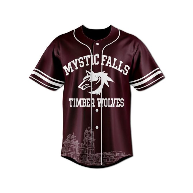 Customizable Mystic Falls Timberwolves Jersey - Add Your Name & Number! - Image 3