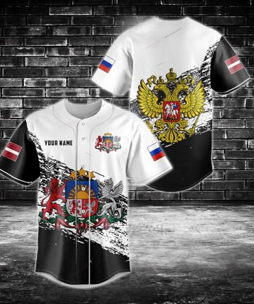 Customizable Russian Pride Baseball Jersey – Unique Double-Headed Eagle Design