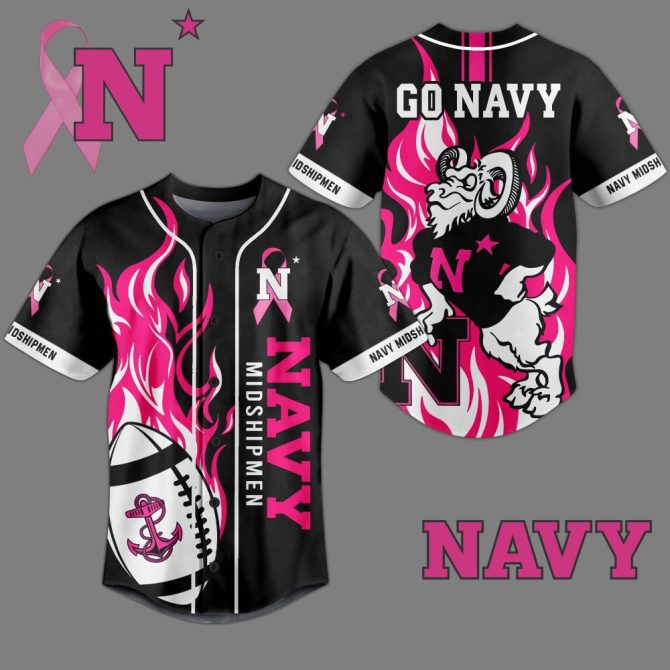 Navy Midshipmen Pink Flames Jersey - Bold Game Day Apparel For Fans