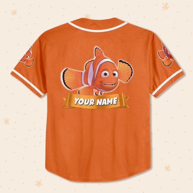 Customizable Kid/Youth/Adult Baseball Jersey - Personalized Clownfish Design, Any Name - Image 4