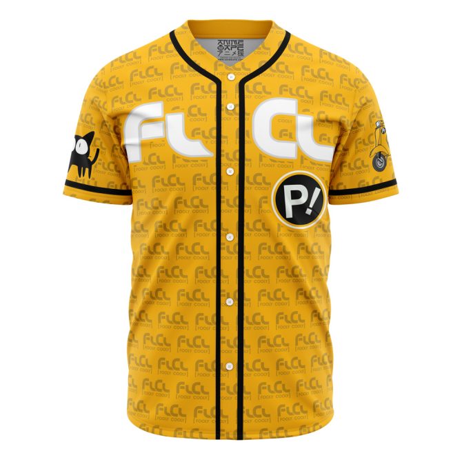 Custom Flcl Anime Baseball Jersey – Personalized Yellow Sports Shirt - Image 2