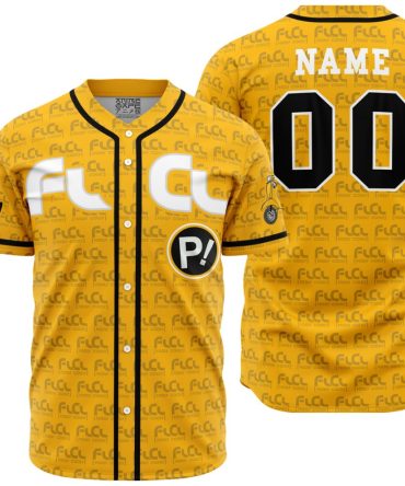 Custom Flcl Anime Baseball Jersey – Personalized Yellow Sports Shirt