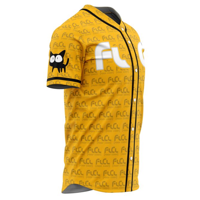Custom Flcl Anime Baseball Jersey – Personalized Yellow Sports Shirt - Image 4