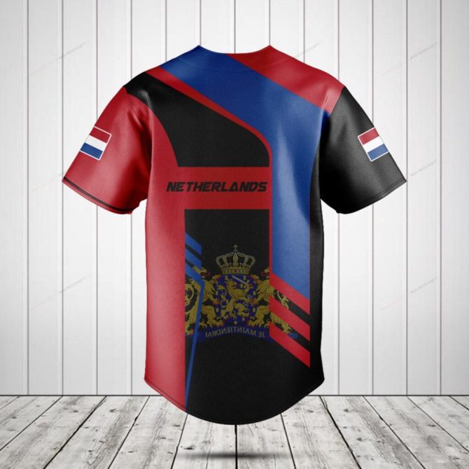 Custom Netherlands Baseball Jersey - Personalized Name & Flag Design , Show Your Pride! - Image 2
