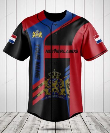 Custom Netherlands Baseball Jersey - Personalized Name & Flag Design , Show Your Pride!