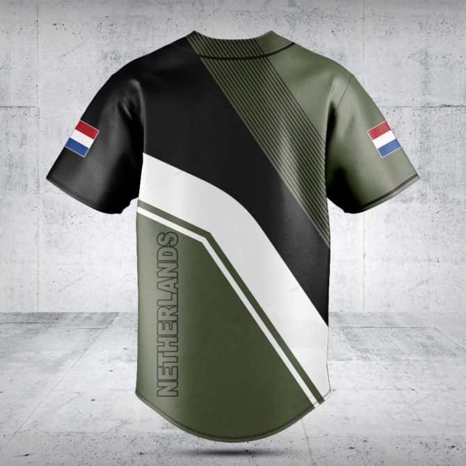 Custom Netherlands Baseball Jersey - Personalized Name & Flag Design - Image 2