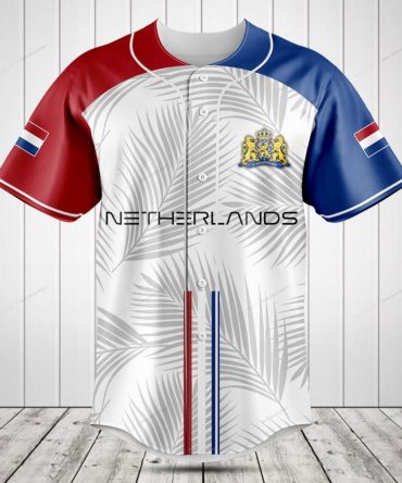 Netherlands Baseball Jersey - Stylish Tropical Design, National Pride Apparel