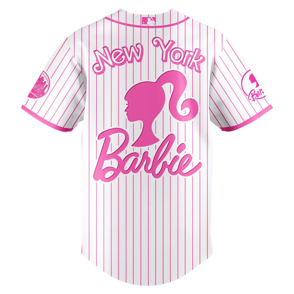 Limited Edition Barbie X Ny Mets Pink Jersey – Perfect For Game Night Fans! - Image 3