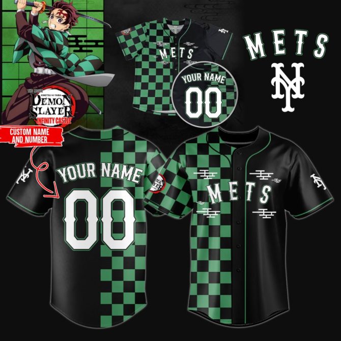 Custom Demon Slayer Mets Jersey - Personalize Name & Number - Anime Fans