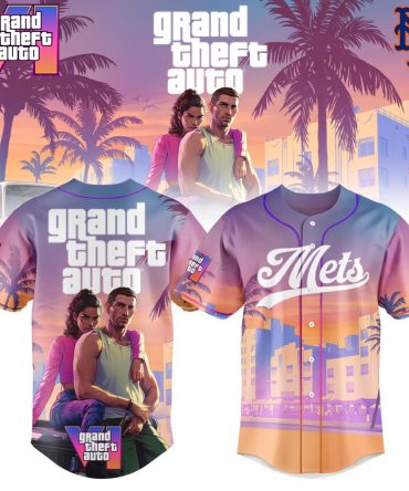 Grand Theft Auto Mets Jersey – Vibrant Sunset Design, Perfect For Fans!
