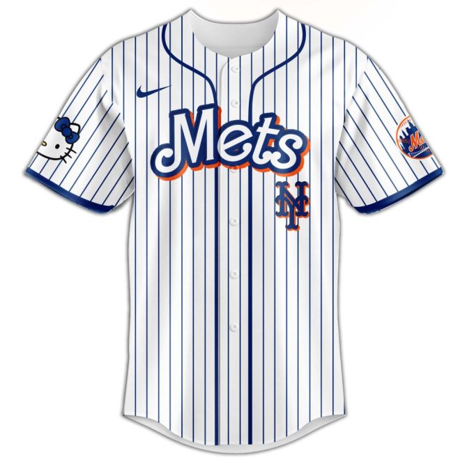 Hello Kitty X Mets Baseball Jersey & Cap Set – Limited Edition Fan Gear! - Image 2