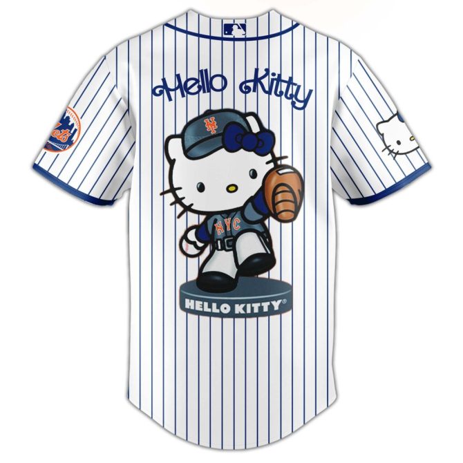 Hello Kitty X Mets Baseball Jersey & Cap Set – Limited Edition Fan Gear! - Image 3
