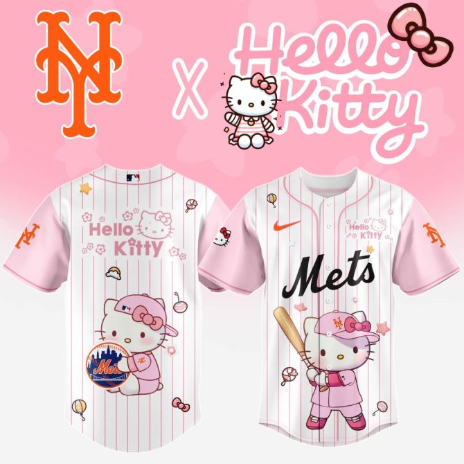 Exclusive Hello Kitty X Mets Jersey – Cute & Stylish Fan Gear! Limited Edition