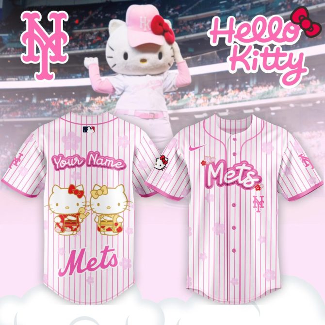 Customize Your Hello Kitty X Mets Pink Jersey – Perfect Gift For Fans!