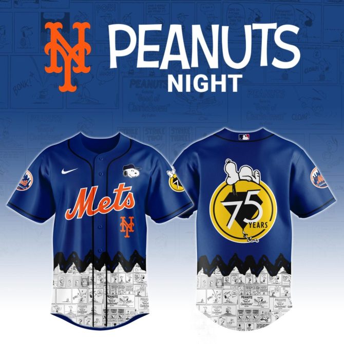 Exclusive Mets Peanuts Night Jersey – Celebrate 75 Years With Snoopy & Charlie Brown!