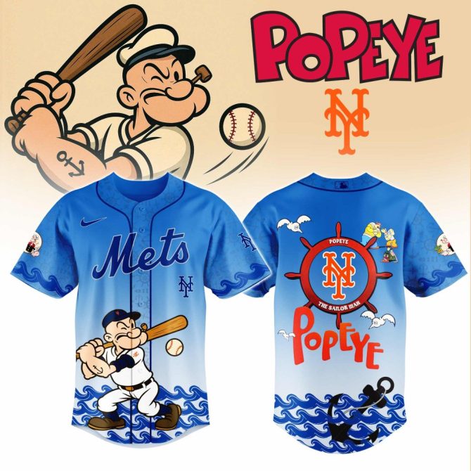 Exclusive Popeye Mets Jersey – Limited Edition Cartoon Baseball Shirt