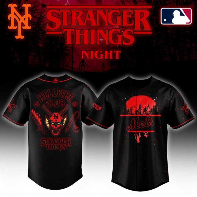 Exclusive Stranger Things Night Mets Jersey – Hellfire Club Edition, Limited Mlb Collaboration