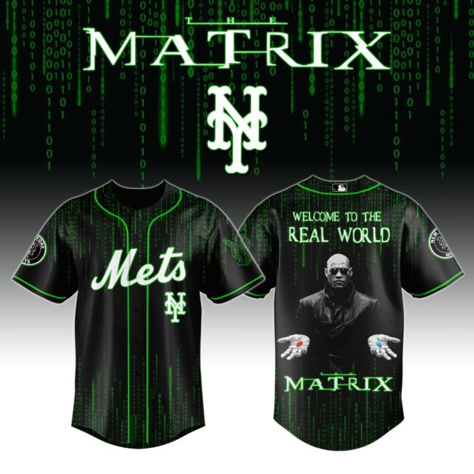 Matrix-Inspired Mets Jersey – Real World Style, Unique Design, Limited Edition