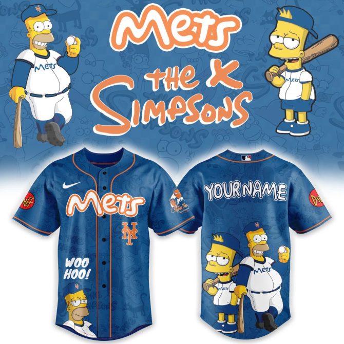 Customizable Mets X Simpsons Baseball Jersey – Personalized Fan Gear For Ultimate Fans!