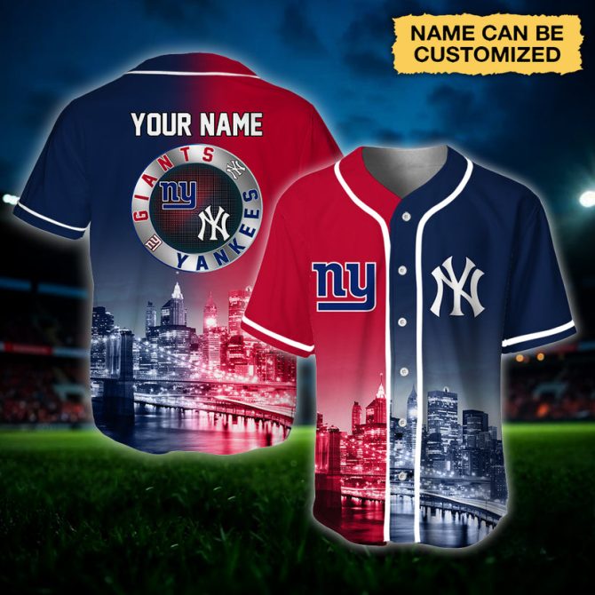 Customizable Giants Yankees Baseball Jersey - Personalized Fan Gear, Unique Design!