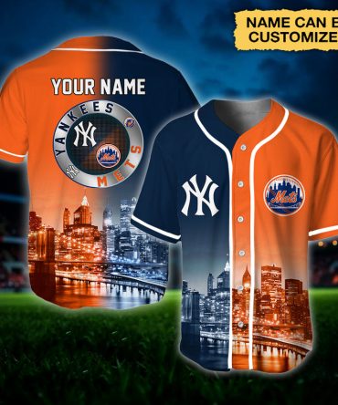 Customizable Yankees-Mets Skyline Jersey – Personalize Your Name, Perfect Gift!