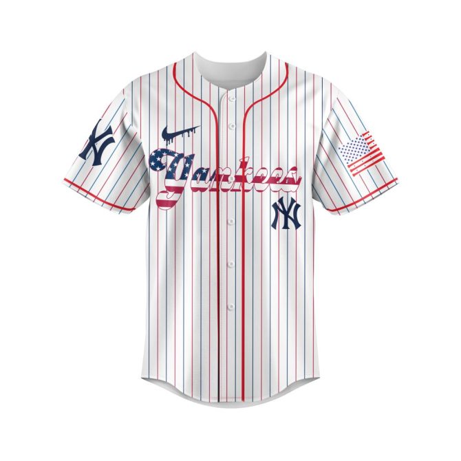 Customizable Patriotic Baseball Jersey - Personalize Your Name & Number - Stars & Stripes Design - Image 3