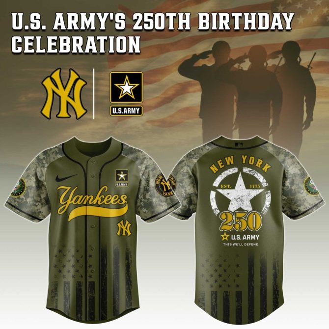 Celebrate U.S. Army'S 250Th With Limited Edition Yankees Jersey - Camo Design
