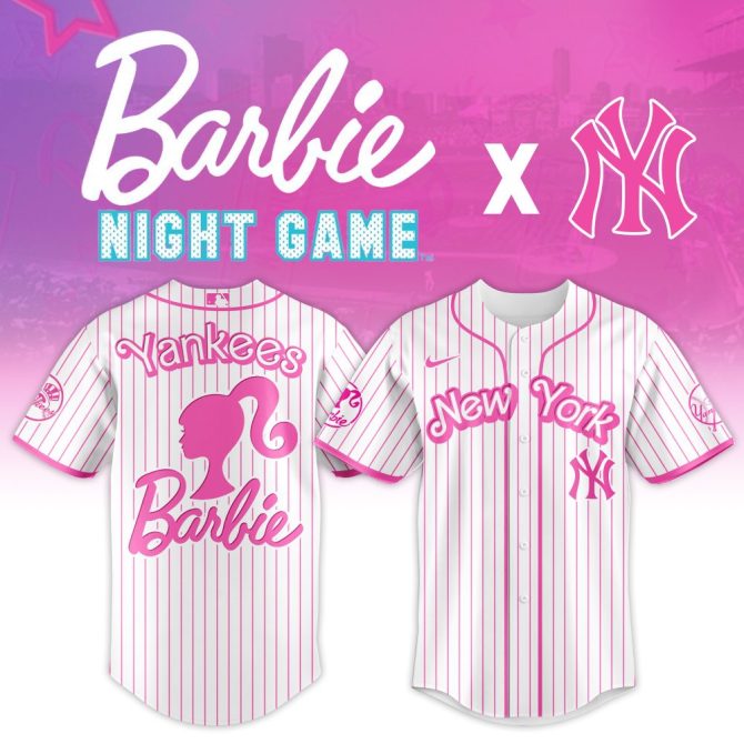 Limited Edition Barbie X Yankees Pink Striped Jersey - Celebrate In Style!