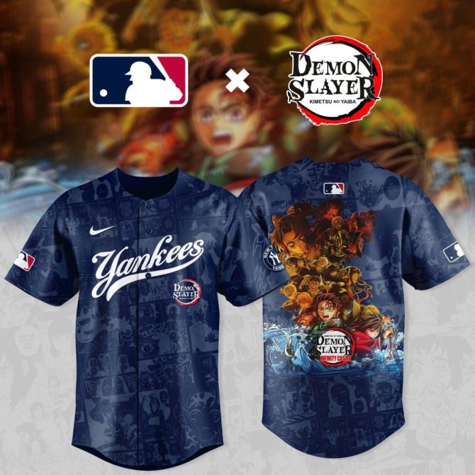 Exclusive Yankees X Demon Slayer Baseball Jersey - Limited Edition Anime Fan Gear