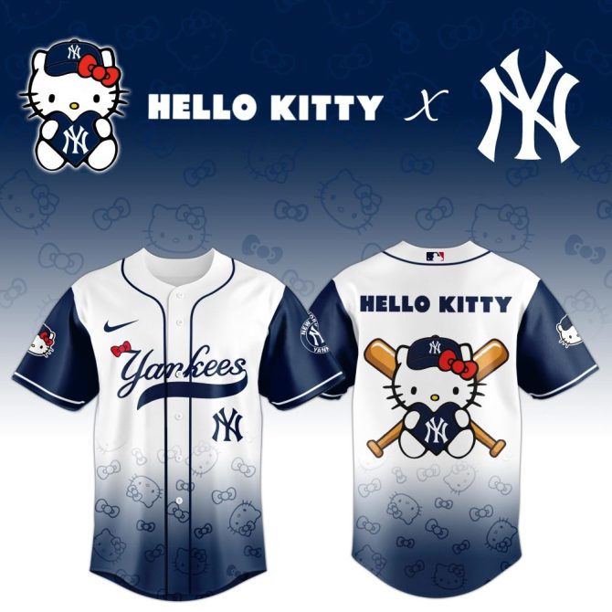 Hello Kitty X Yankees Baseball Jersey - Adorable Fan Apparel!