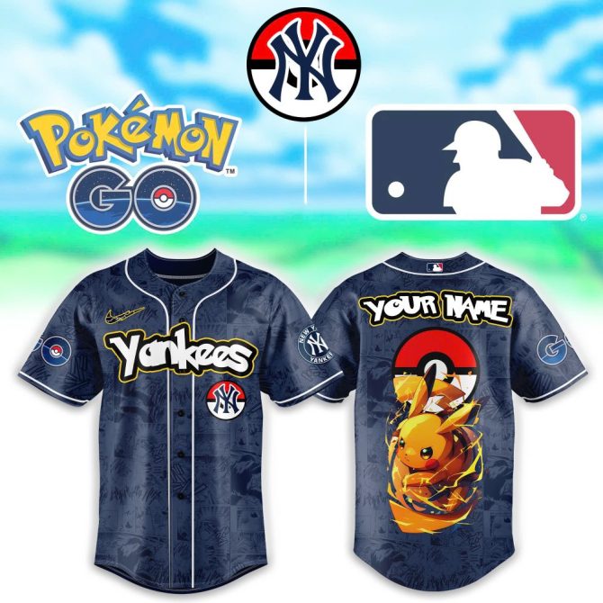 Custom Yankees Pokémon Go Jersey – Pikachu Design & Your Name - Limited Edition