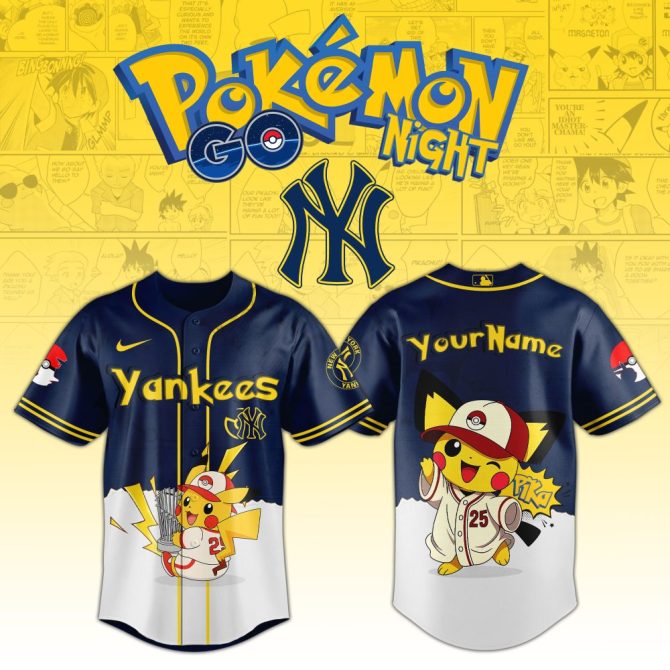 Custom Yankees Pokémon Night Jersey - Pikachu Baseball Fan Gear