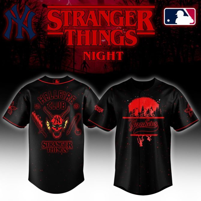 Exclusive Ny Yankees 'Stranger Things' Hellfire Club Jersey – Limited Edition Mlb Apparel