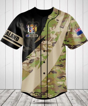 Custom New Zealand Camouflage Baseball Jersey – Personalize Your Style!