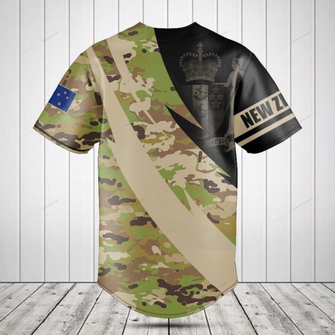 Custom New Zealand Camouflage Baseball Jersey – Personalize Your Style! - Image 2