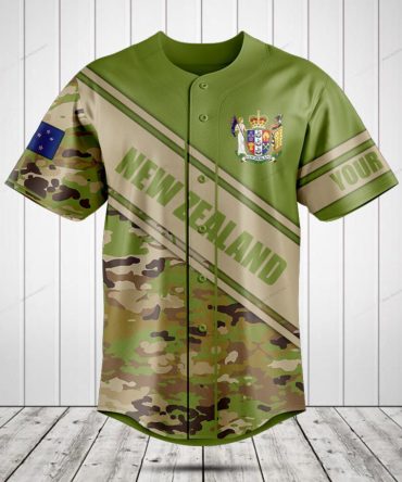 Custom New Zealand Camo Baseball Jersey – Personalized Sportswear With National Pride
