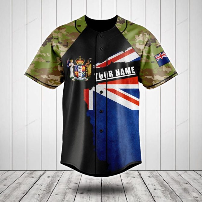 Customizable Camo Jersey With Flag Design - Personalized Sportswear Gift