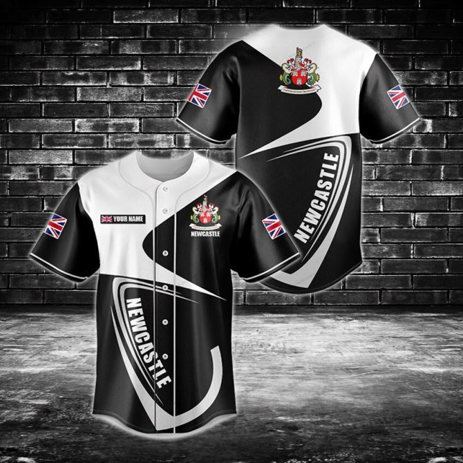 Custom Newcastle Baseball Jersey – Personalized Name & Flag Design, Breathable Sportswear