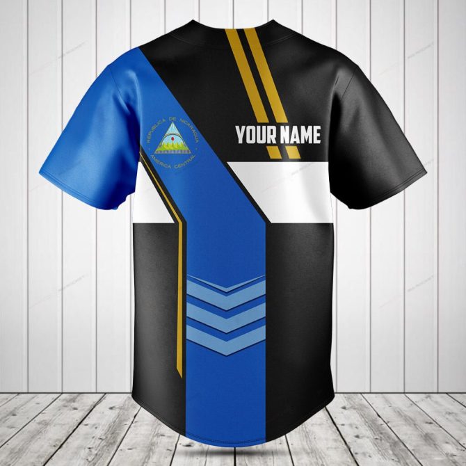 Customizable Blue & Black Baseball Jersey - Unique Design, Add Your Name! - Image 2