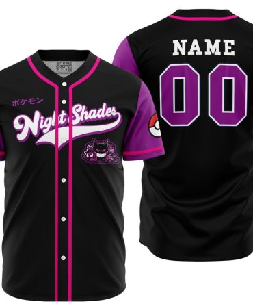 Customizable Night Shades Baseball Jersey - Anime-Inspired Black & Purple Shirt