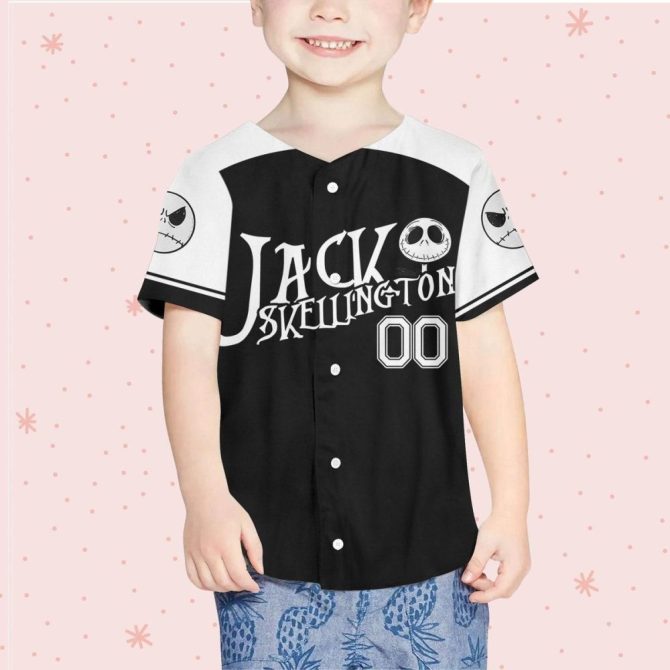 Custom Jack Skellington Baseball Jersey - Kids/Youth/Adult Sizes - Personalize Your Name! - Image 5