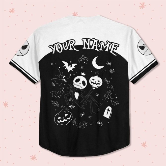 Custom Jack Skellington Baseball Jersey - Kids/Youth/Adult Sizes - Personalize Your Name! - Image 4
