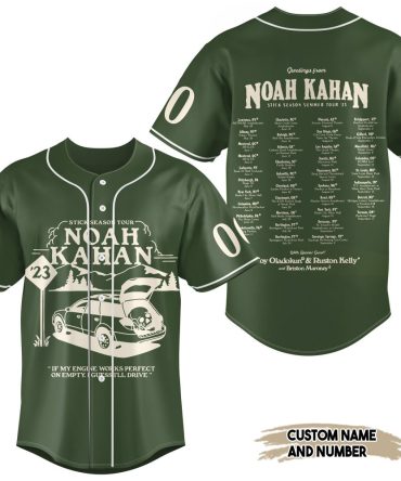 Customizable Green Baseball Jersey - Tour Design, Perfect Gift For Fans