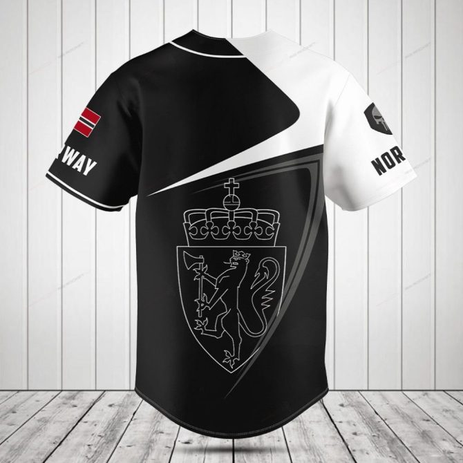 Custom Norway Flag Baseball Jersey – Personalized Sportswear For Fans - Image 2