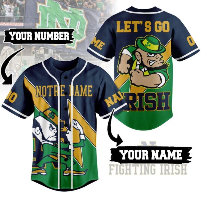 Custom Notre Dame Fighting Irish Jersey - Personalize With Your Name & Number!