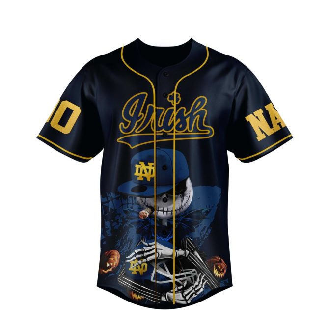 Custom Notre Dame Irish Baseball Jersey - Personalize Your Name & Number - Fear The Irish Design - Image 2